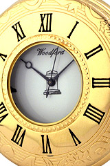 Gold Plated Masonic Full Hunter Quartz Pocket Watch Close Up