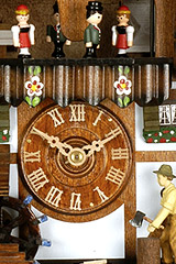 Moving Chimney Sweep Musical Cuckoo Clock Close Up