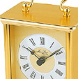 Round Dial Brass Coloured Quartz Carriage Clock